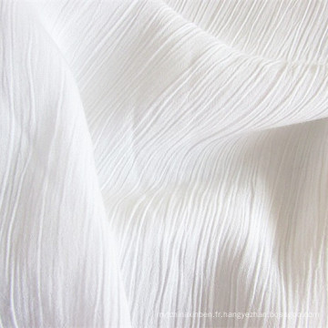 Tissu en crêpe de rayonne pour tissu blanc de vêtement de chemise / robe